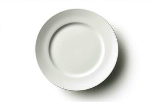 Empty plate isolated on white background.Generative Ai. photo