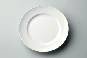 Empty plate isolated on white background.Generative Ai. photo