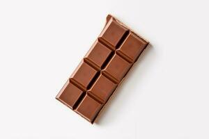 Chocolate bar isolated on white background .Generative Ai. photo