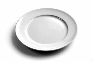 Empty plate isolated on white background.Generative Ai. photo