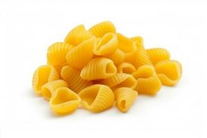 Macaroni pasta isolated on white background.Generative Ai. photo