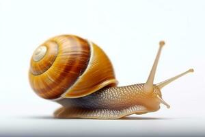 Snail isolate on white background.Generative Ai. photo