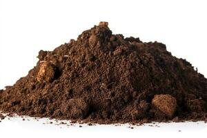 Soil isolated on white background .Generative Ai. photo