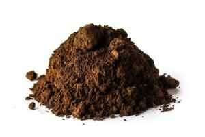 Soil isolated on white background .Generative Ai. photo