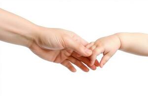 Hand mom and baby isolate on white background photo