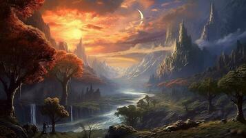 Fantasy forest landscape photo