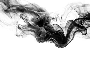 Black smoke on a white background photo