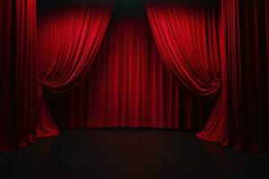 Red theatre curtains photo