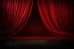 Red theatre curtains photo