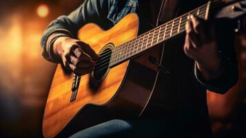 Man playing guitar photo