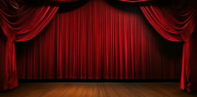 Red theatre curtains photo