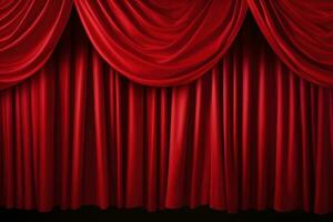 Red theatre curtains photo