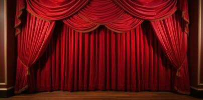 Red theatre curtains photo