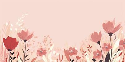 Pink floral illustration background photo