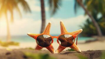 Starfish with sunglasses photo