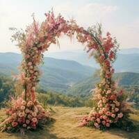 Wedding floral arc photo