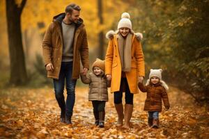 Happy family in the park photo