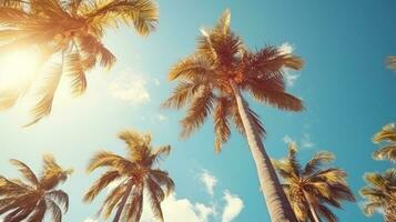 Palm trees background photo