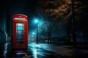 un rojo teléfono cabina foto