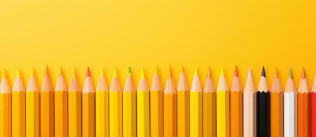 Yellow pencils background photo