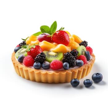 tarta con bayas aislado foto