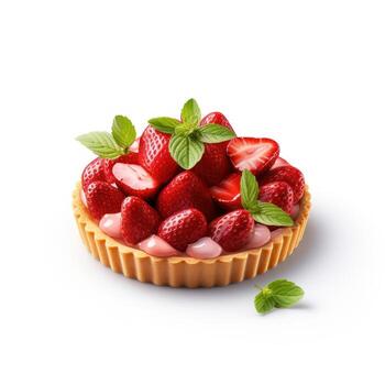 tarta con bayas aislado foto