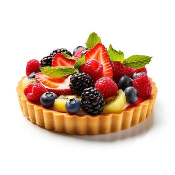 tarta con bayas aislado foto