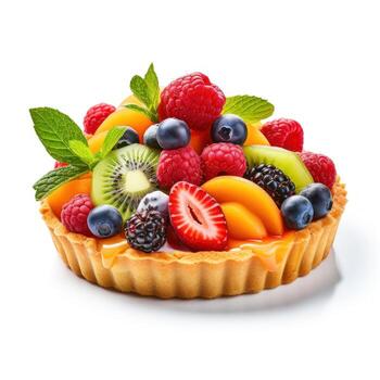 tarta con bayas aislado foto