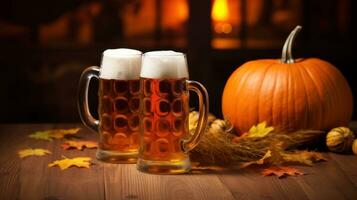 Autumn beer festival background photo