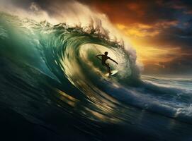 Surfer in the ocean photo