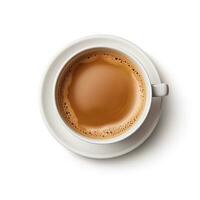 White cup of black coffee isolated. photo