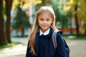 niña Vamos a colegio foto