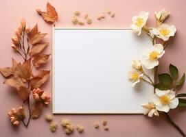 Floral frame with copy space photo