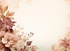 Pink flower background with an empty space for note photo