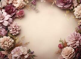 rosado flor antecedentes con un vacío espacio para Nota foto