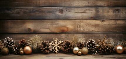 Old wooden Christmas background photo