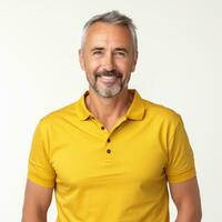 Business man in yellow shirt isolated photo