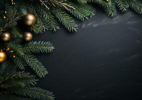 Christmas background with fir branches photo