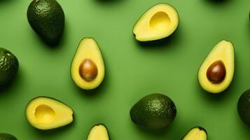 Green and yellow avocado background photo