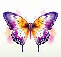 Watercolor butterfly isolated photo