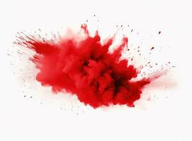 Red powder splash isolated photo