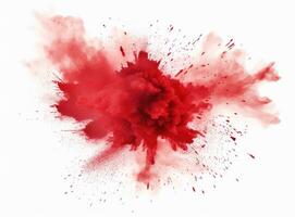 Red powder splash isolated photo