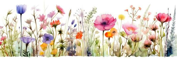 Watercolor floral border photo