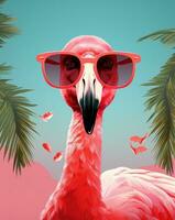 Pink flamingo poster photo