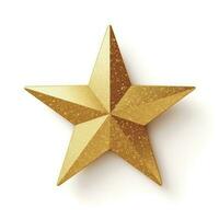 Golden glitter star isolated photo