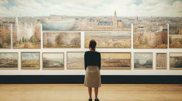 Woman at the art gallery photo