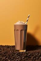 Chocolate protein shake photo