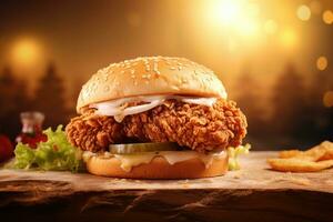 Hot chicken burger photo