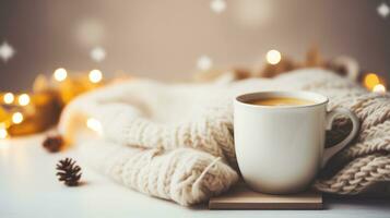 Winter cozy background photo