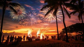 New Year eve in tropical island photo